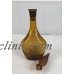 Vintage Italian Glass Decanter Bottle Amber Color Beveled Made in Italy 18"x6"   153120247098